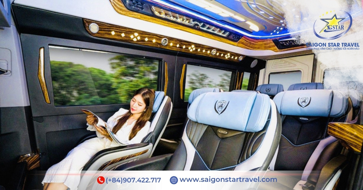 Nội thất Limousine 12 chỗ Hyundai Solati – ghế da thương gia, không gian rộng rãi