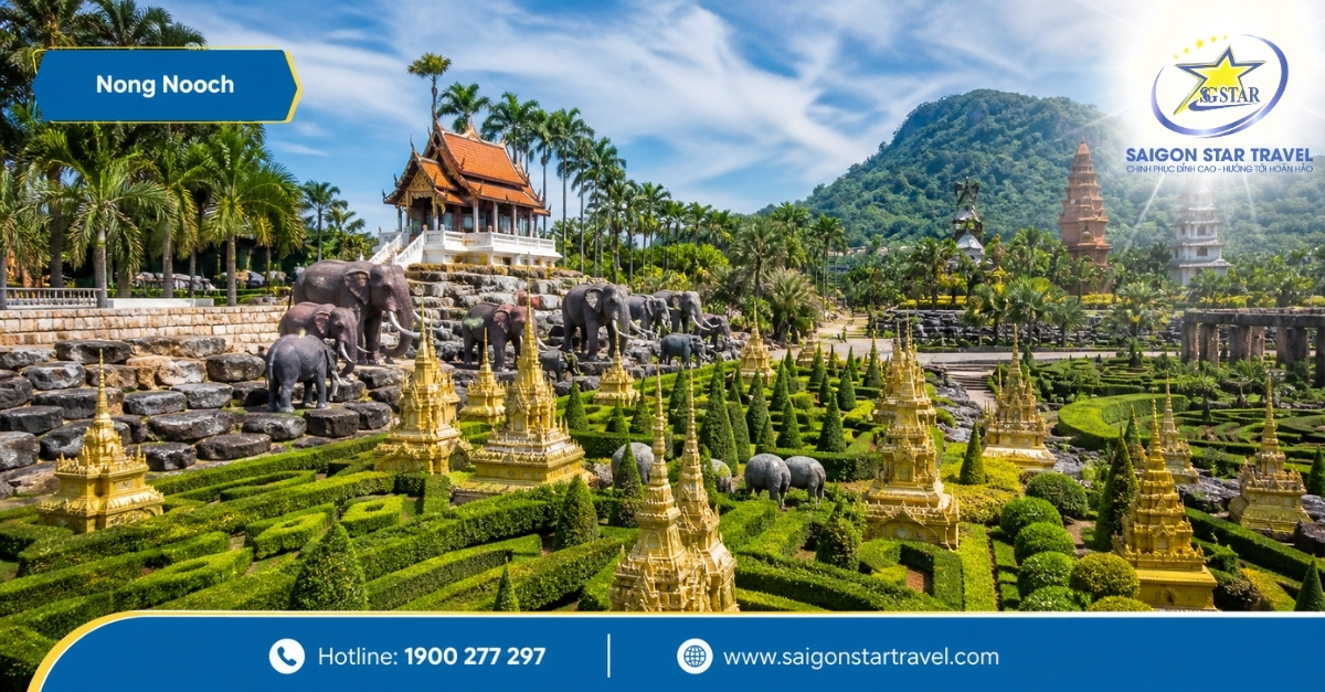 Công viên Nong Nooch Pattaya trong chương trình tour Bangkok Pattaya Nakhon Nayok