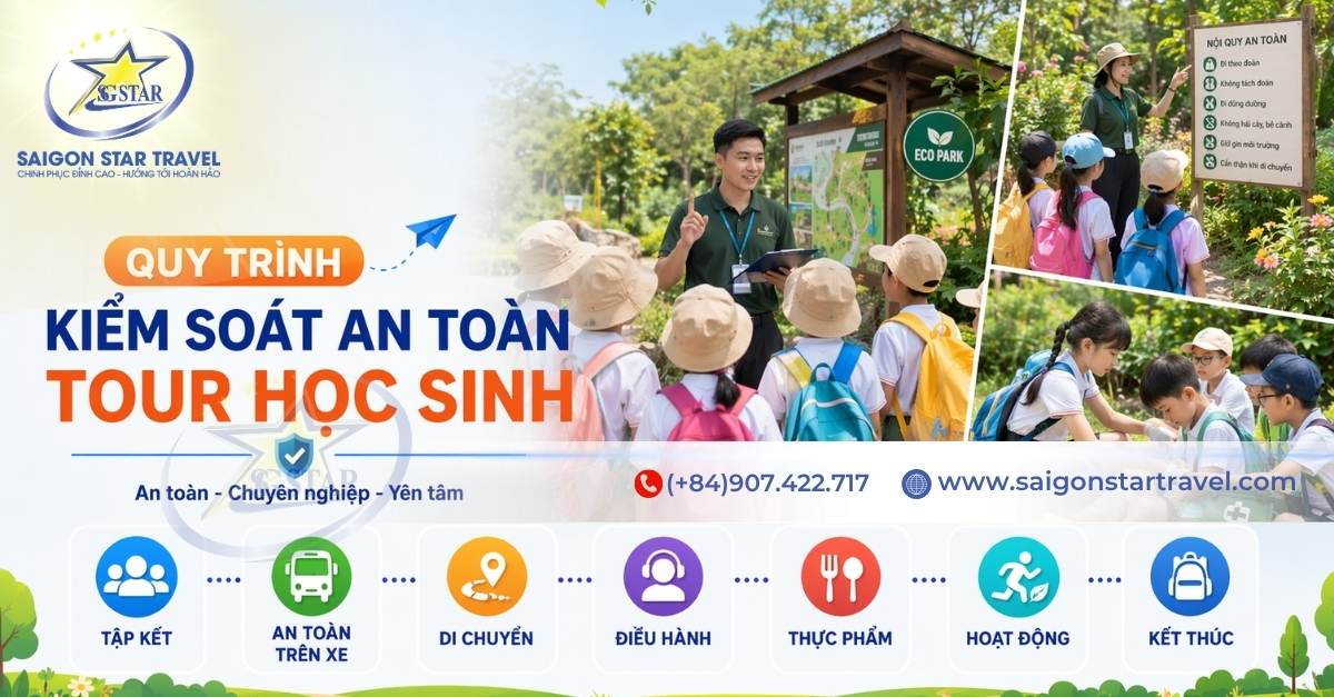 Hướng dẫn quy trình trước khi đi chơi cho học sinh. Quy trình kiểm soát an toàn tour học sinh