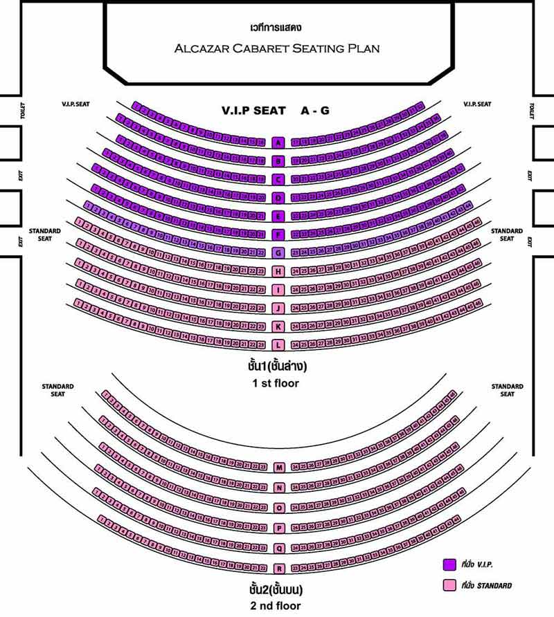 Review du lịch Thái Lan: Alcazar show | Saigon Star Travel Sơ đồ ghế ngồi bê đê show thái lan