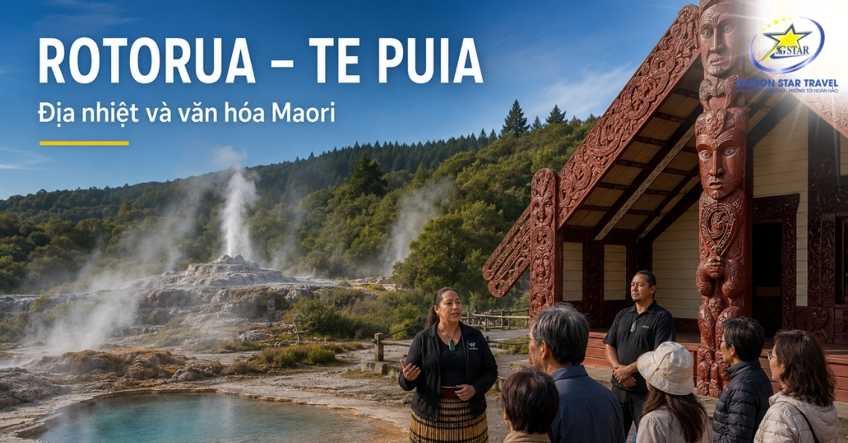 Te Puia Rotorua trong hành trình Tour New Zealand Bắc Nam
