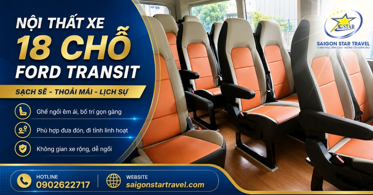 Dịch vụ thuê xe 18 chỗ Ford Transit đi tỉnh từ TpHCM