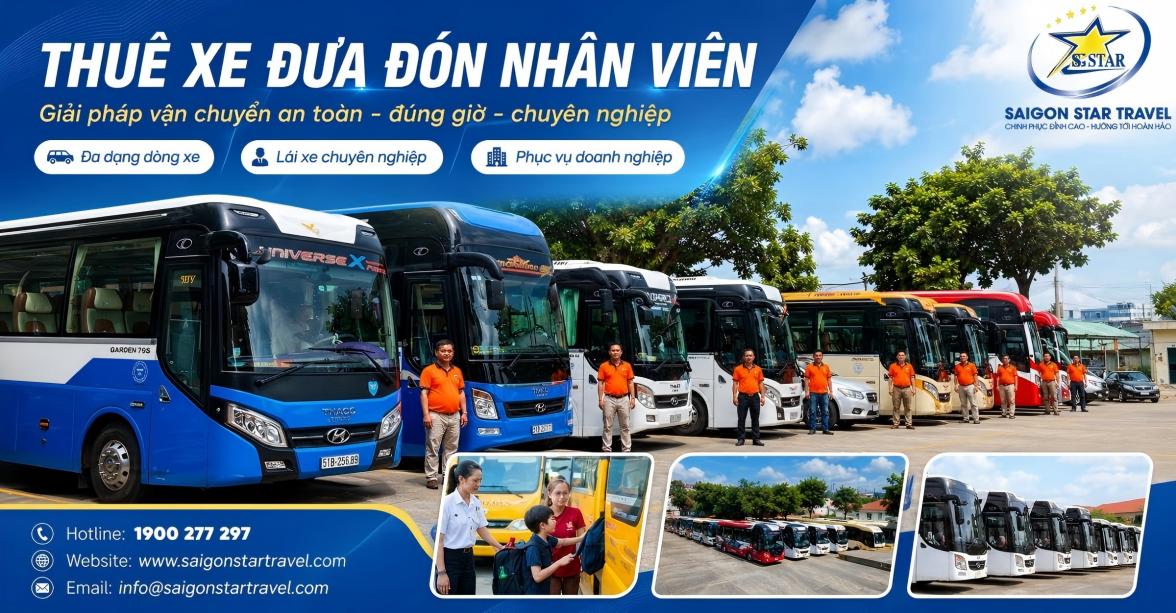 Xe đưa đón nhân viên tại TpHCM cho doanh nghiệp và khu công nghiệp
