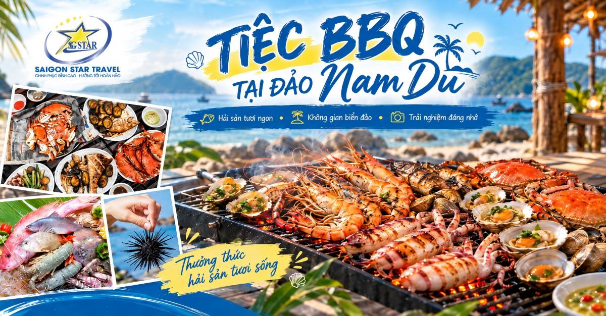 Thưởng thức tiệc BBQ hải sản tại đảo Nam Du