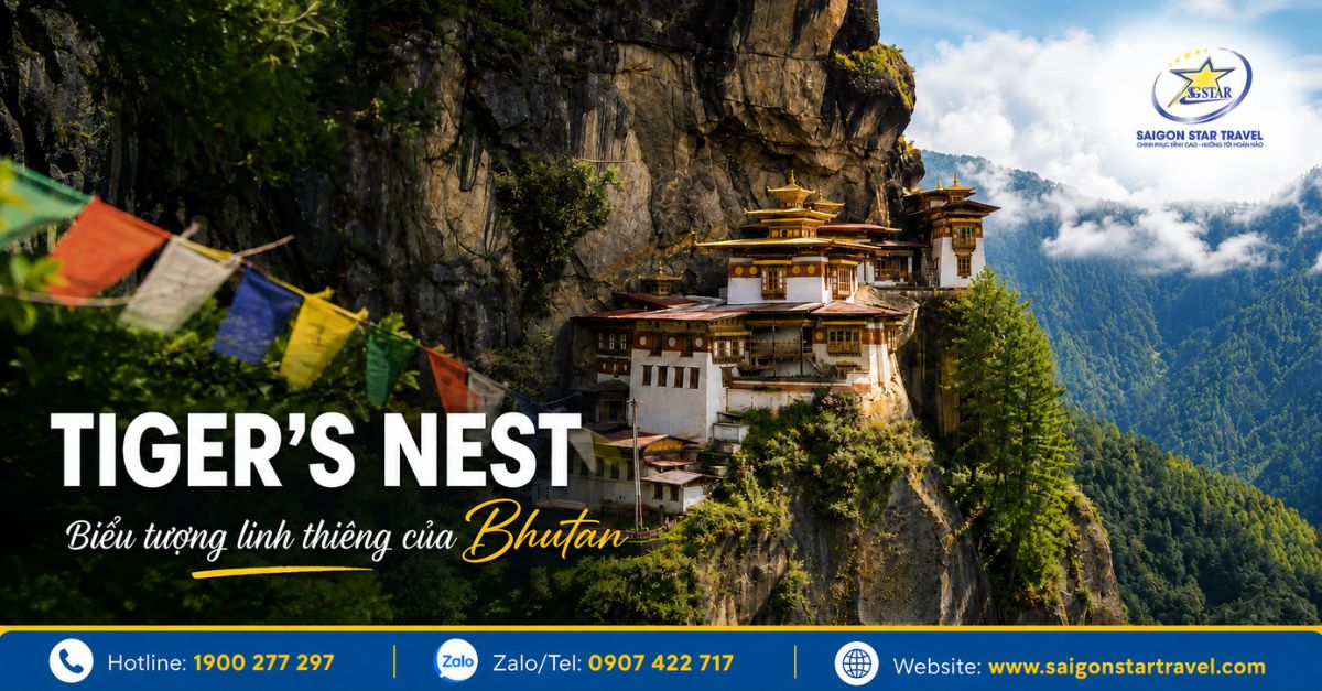 Tu viện Tiger’s Nest trên vách núi trong hành trình tour Bhutan