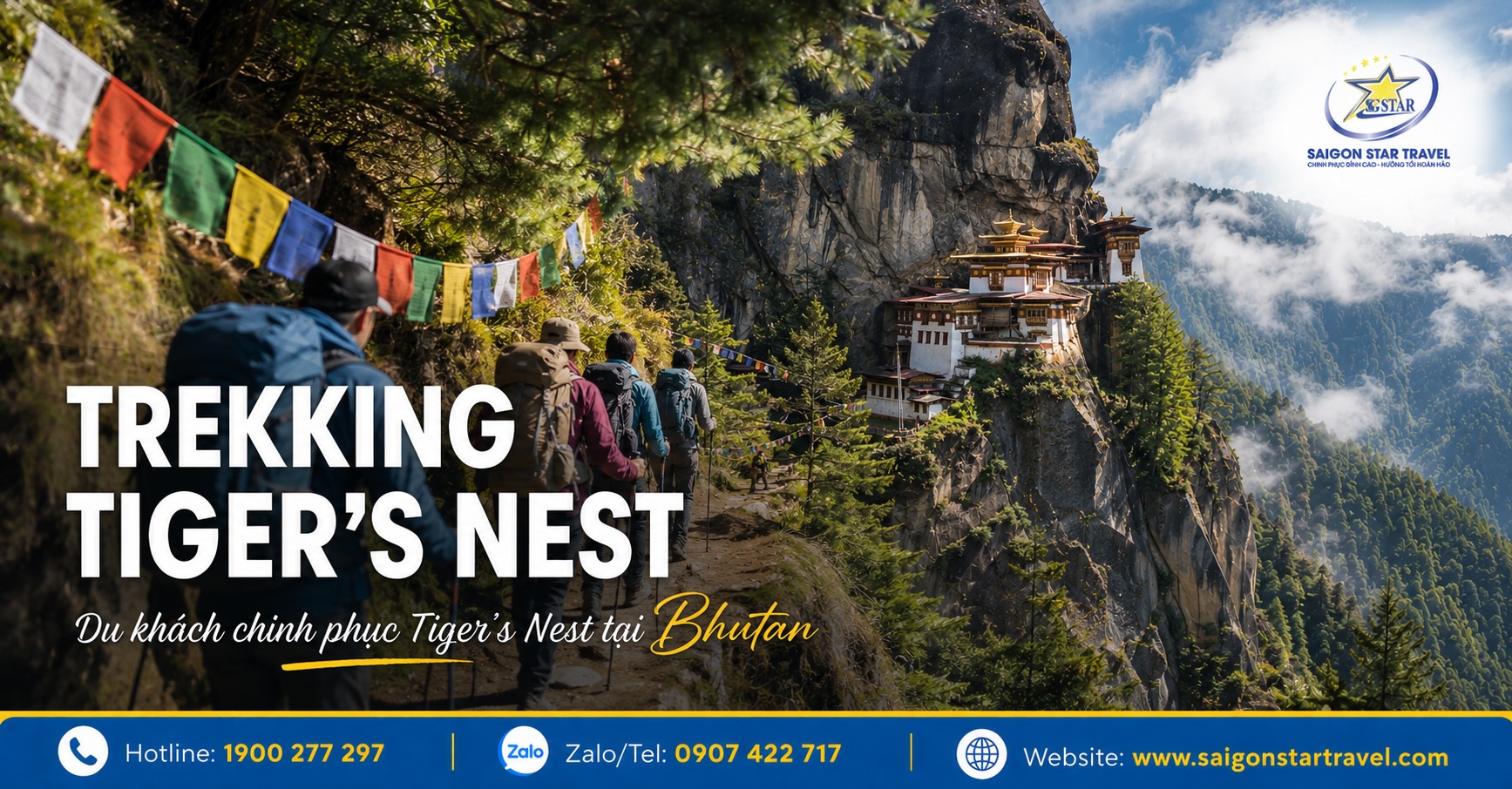 Du khách trekking chinh phục Tiger’s Nest tại Bhutan