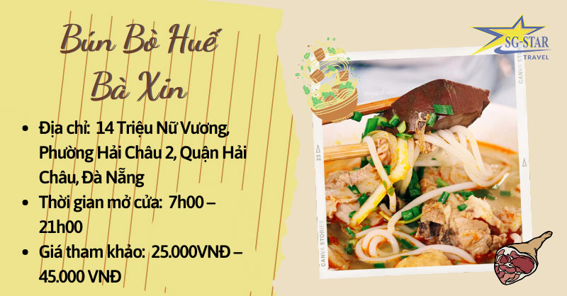 Top 5 quán bún bò Huế ngon, nổi tiếng nhất tại Đà Nẵng | Saigon Star Travel Bún Bò Huế Đà Nẵng Bà Xin