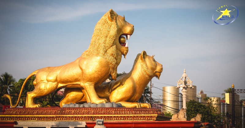 Tượng Hai sư tử – Biểu tượng của thành phố Biển Sihanouk Ville | Tour Campuchia Tết Nguyên Đán 2025
