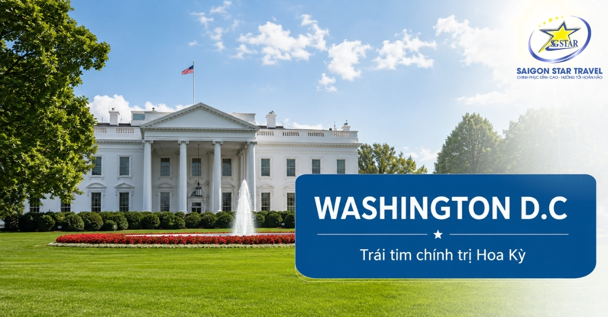Nhà Trắng tại Washington DC trong Tour Đông Tây Mỹ