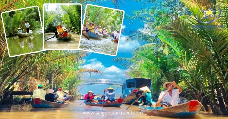 Chèo xuồng - Tour Cần Thơ Châu Đốc 3 ngày 2 đêm