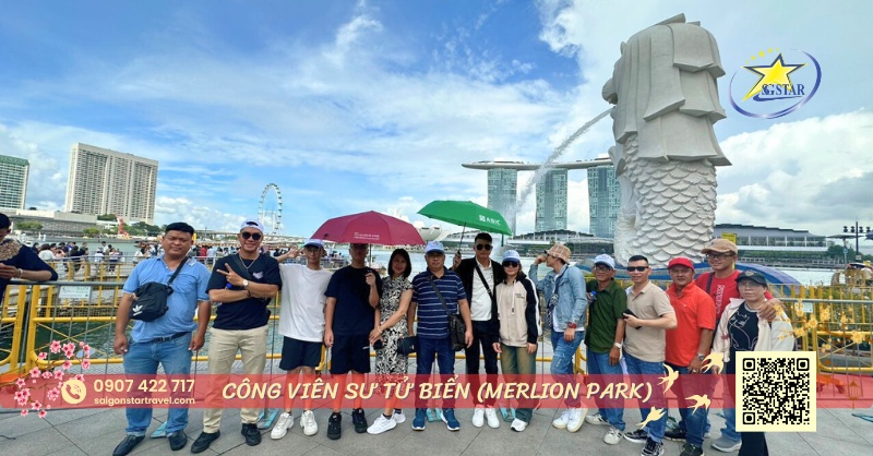Tour Du Lịch Singapore Tết – Hành Trình Khám Phá Đảo Quốc Sư Tử Trong Dịp Tết Nguyên Đán | Saigon Star Travel Tour Du Lịch Singapore Tết-Tham quan Công viên Sư Tử Biển (Merlion Park)