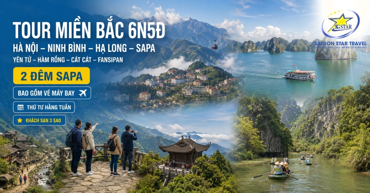 Tour Hà Nội Ninh Bình Hạ Long Yên Tử Sapa 6 ngày 5 đêm từ TpHCM