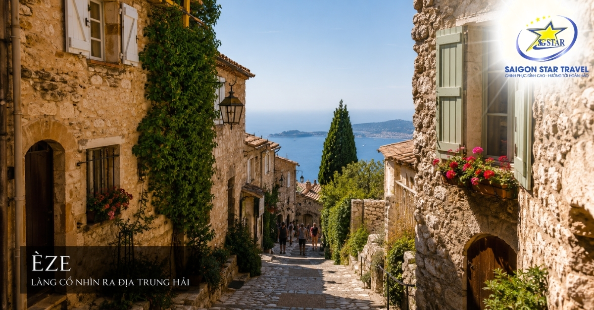 Làng cổ Eze trong Tour Nam Âu miền Nam nước Pháp