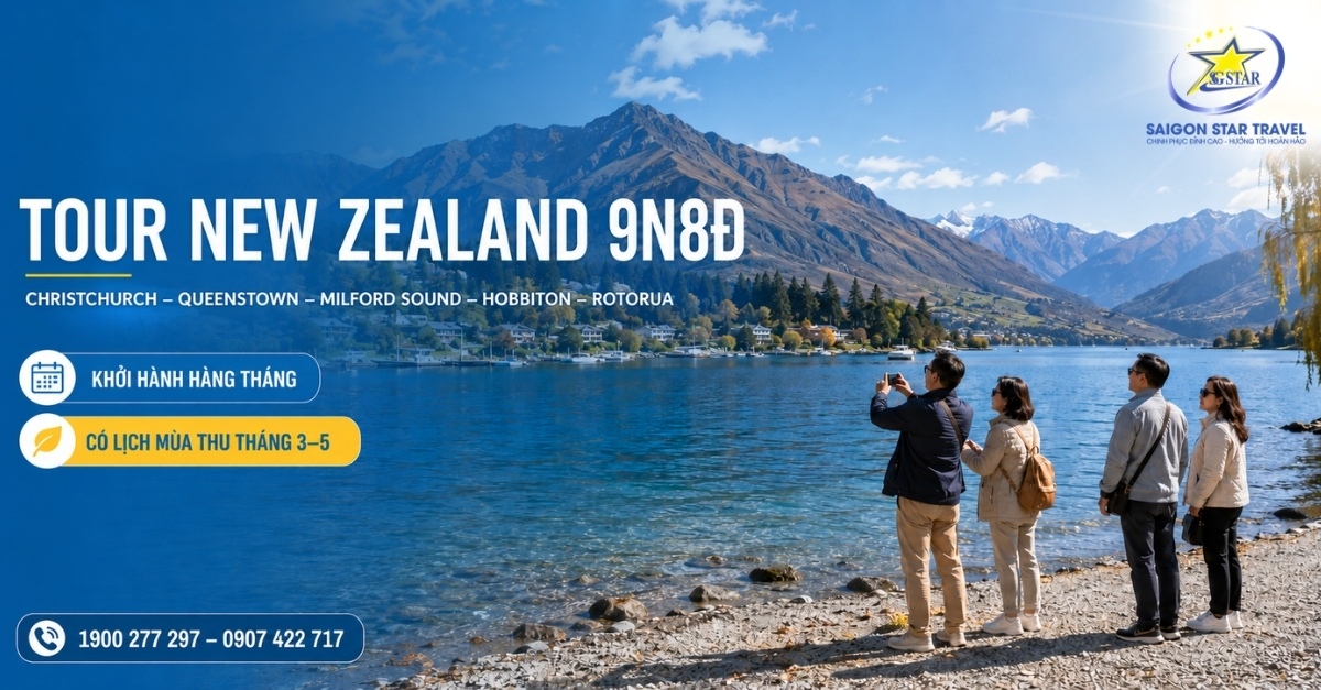 Cảnh quan Queenstown trong Tour New Zealand Bắc Nam 9 ngày 8 đêm