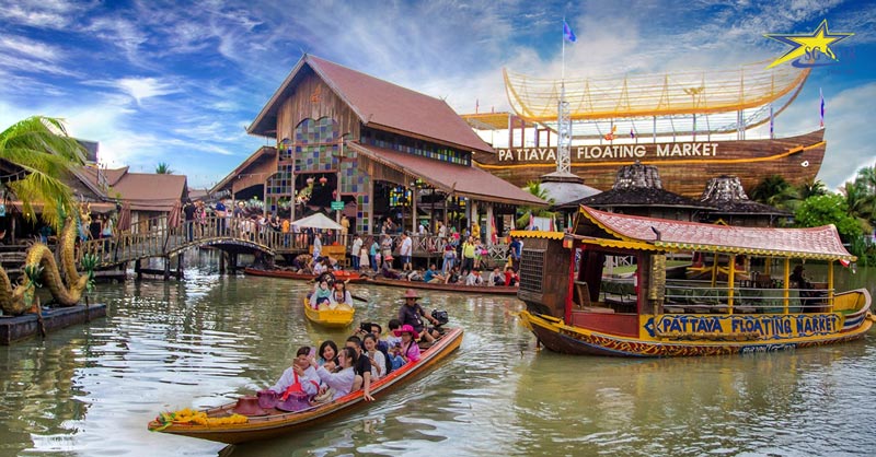 Chợ Nổi Bốn Miền Pattaya trong tour Thái Lan 6 ngày 5 đêm