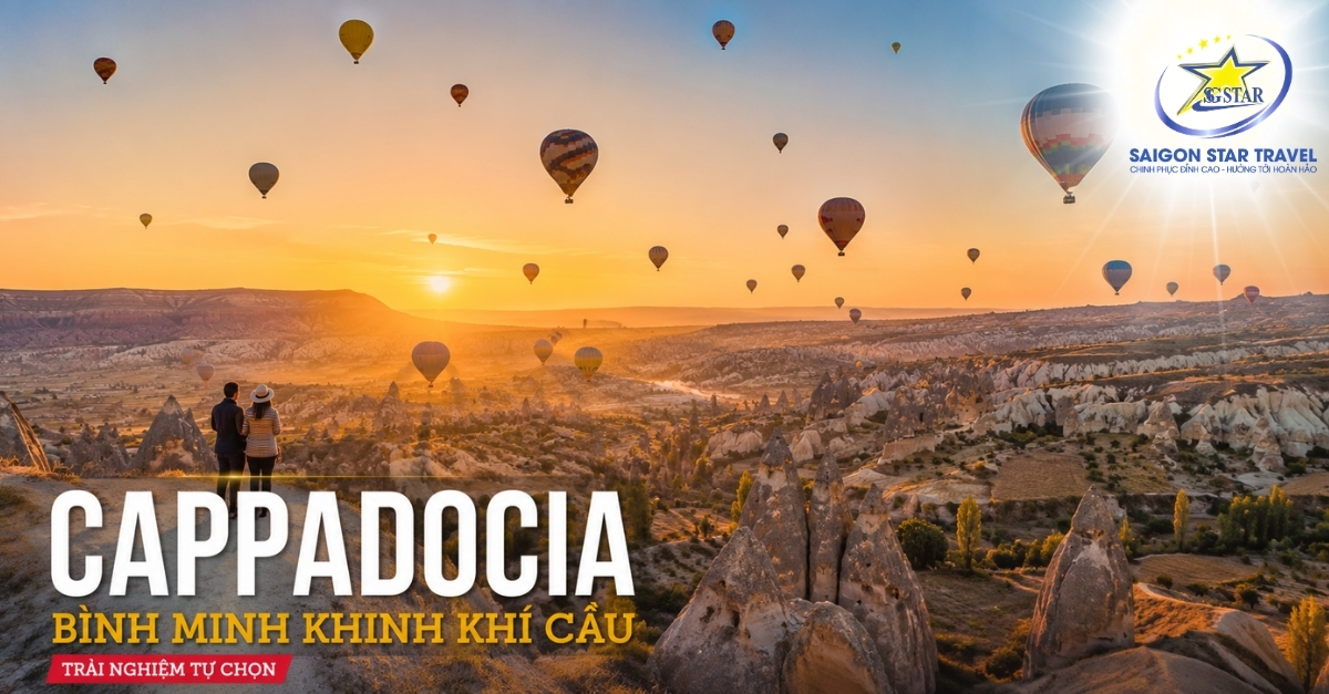 Cappadocia lúc bình minh với khinh khí cầu trong Tour Thổ Nhĩ Kỳ