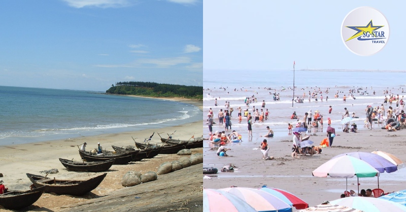 Trái ngược với không gian yên tĩnh ở bãi số 1, bãi tắm số 2 khá tấp nập Trái ngược với không gian yên tĩnh ở bãi số 1, bãi tắm số 2 khá tấp nập