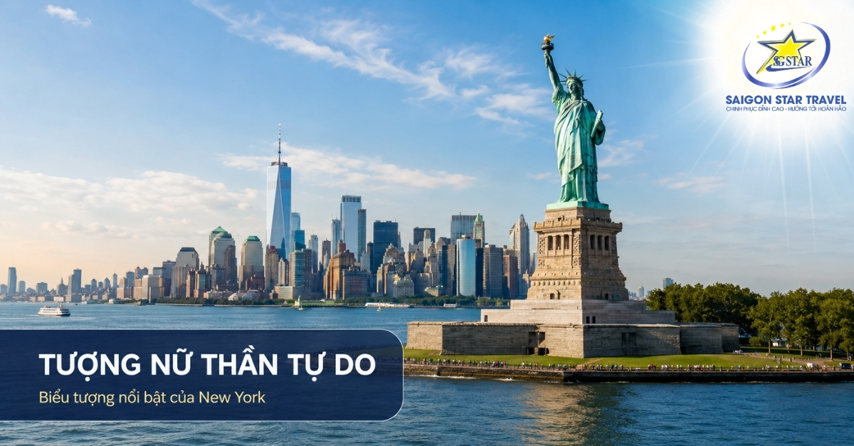 Tượng Nữ thần Tự do trong Tour Bờ Đông Mỹ 7 ngày 6 đêm