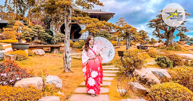 Vé Quê Garden | Saigon Star Travel Quê Garden được xây dựng theo phong cách Nhật Bản