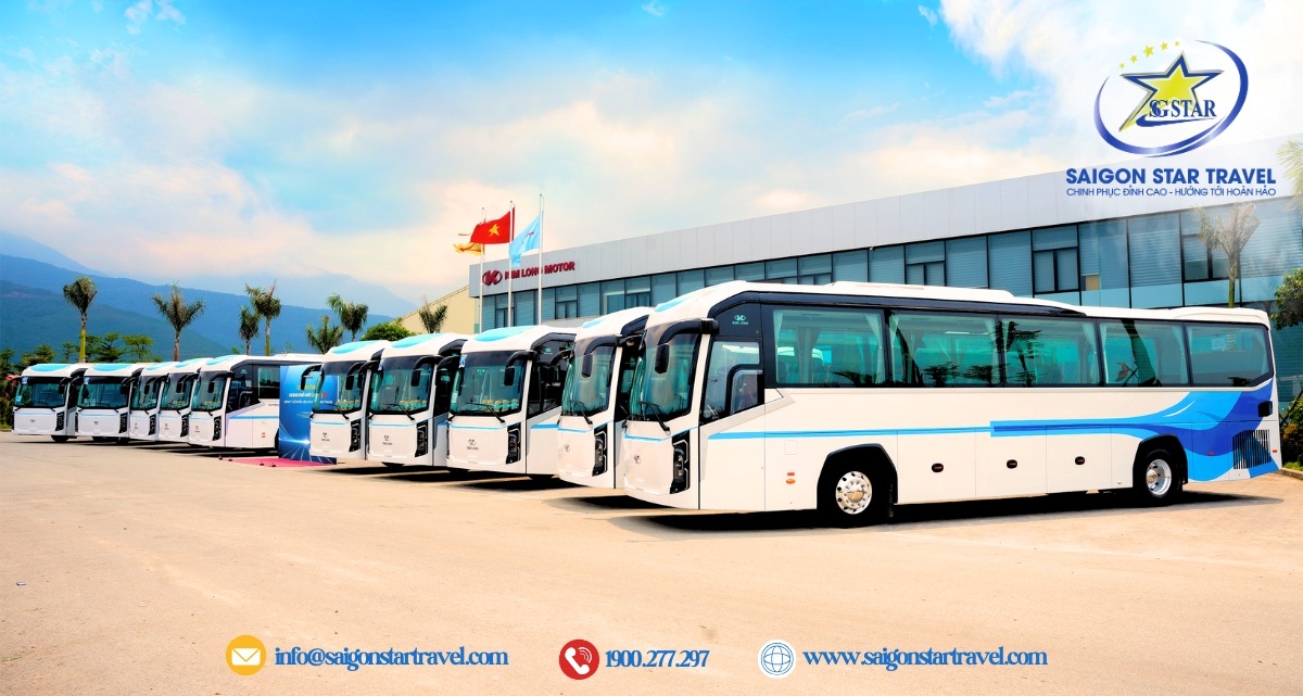 Ngoại thất xe du lịch 45-47 chỗ phục vụ tour Vũng Tàu đoàn riêng 1 ngày 1 đêm