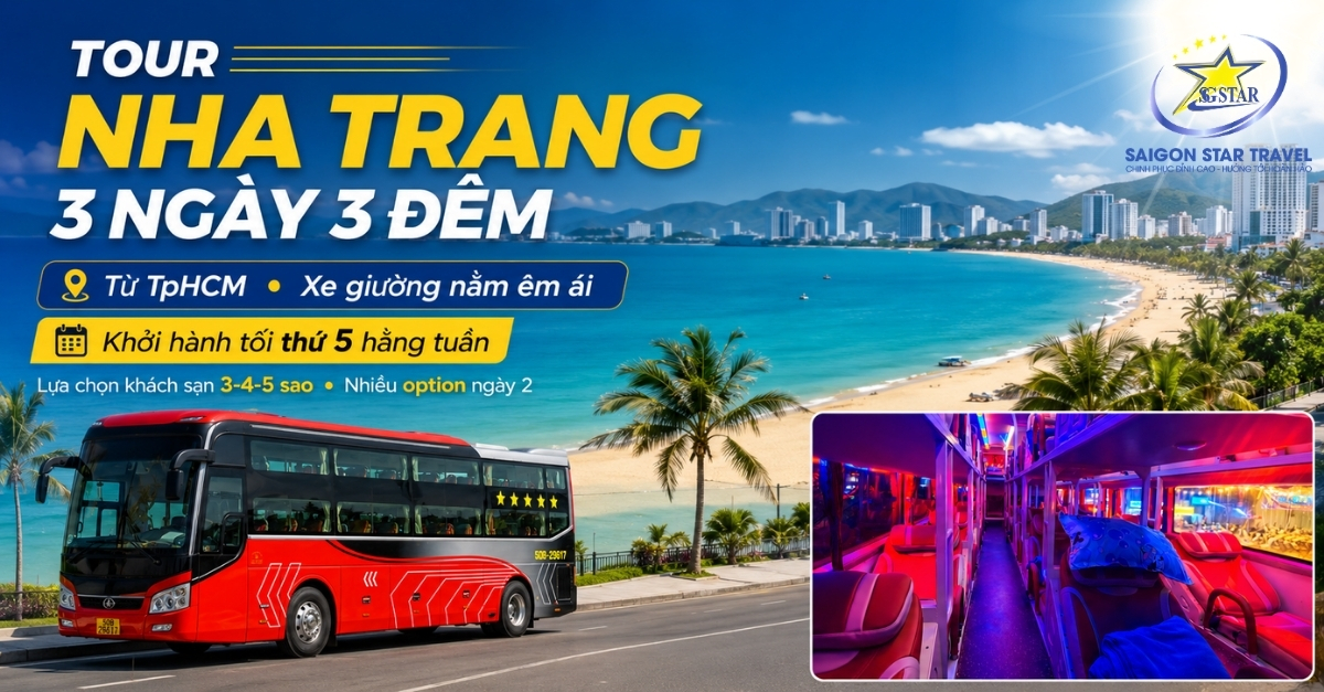 Xe giường nằm đi tour Nha Trang 3N3Đ từ TpHCM