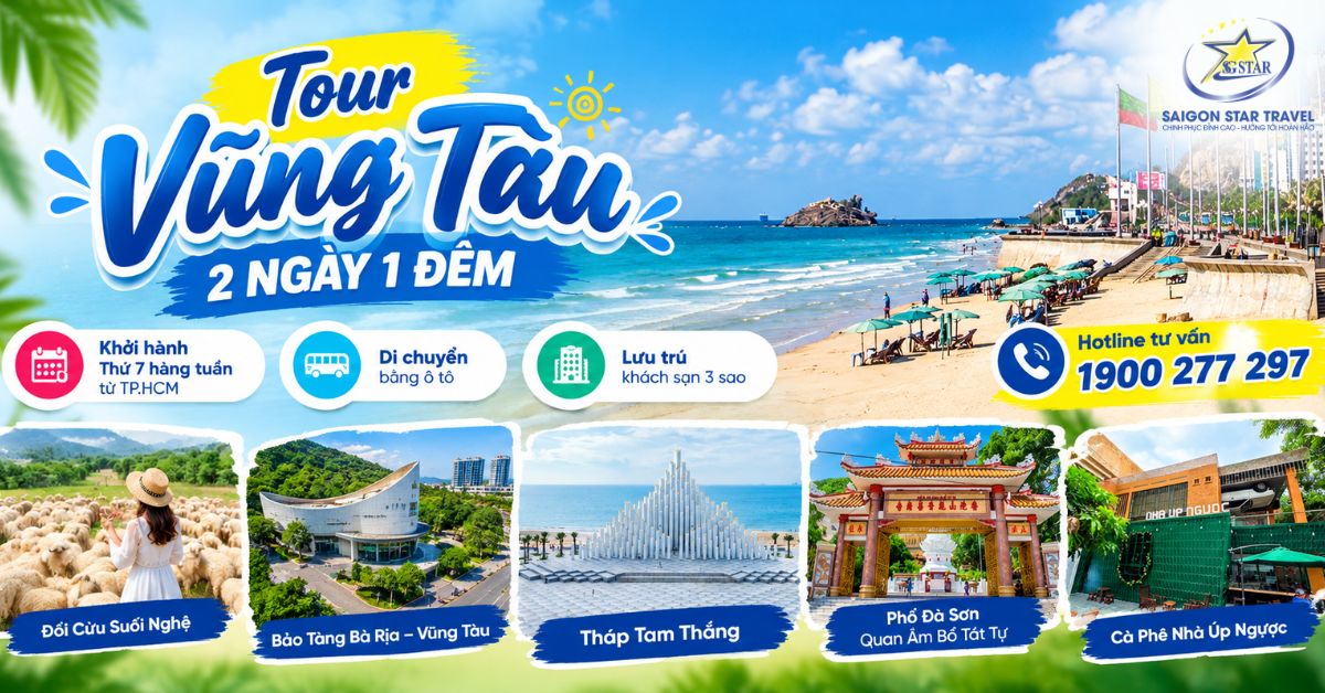 Tour Vũng Tàu 2 Ngày 1 Đêm Trọn Gói | Nghỉ Dưỡng - Hải Sản - Check-in Cực Đẹp