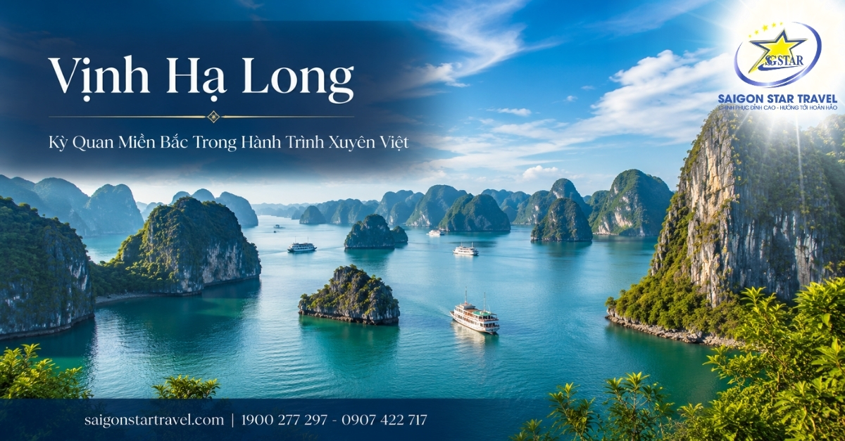 Vịnh Hạ Long trong Tour Xuyên Việt 18 ngày 17 đêm