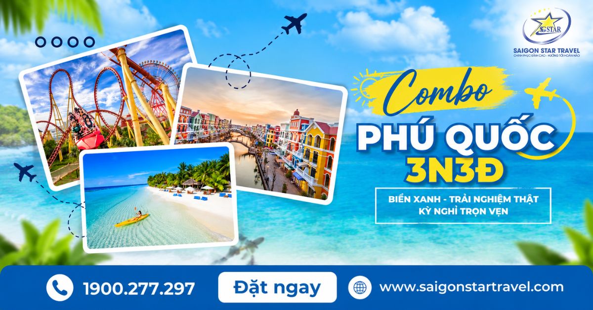 Combo Phú Quốc 3N3Đ Từ TPHCM | Xe Giường Nằm, KS 3 Sao