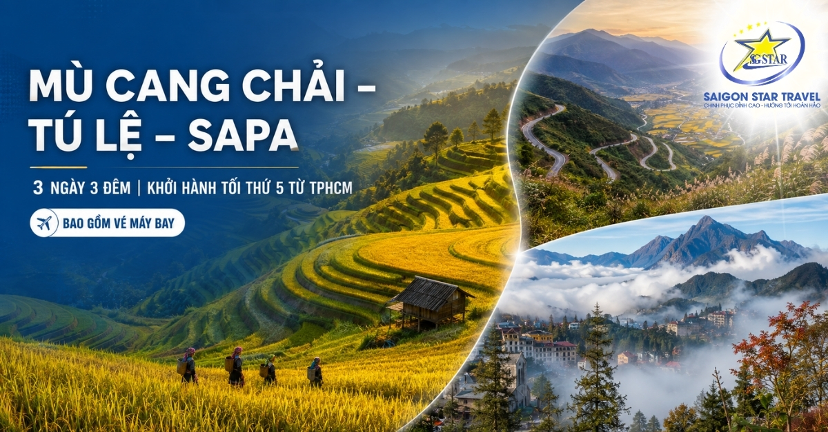 Tour Mù Cang Chải - Tú Lệ - Sapa 3 Ngày 3 Đêm Từ TpHCM | Bao Vé Máy Bay