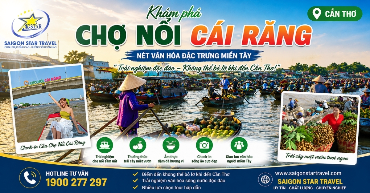Chợ nổi Cái Răng trong tour Miền Tây 5 ngày 4 đêm từ TpHCM