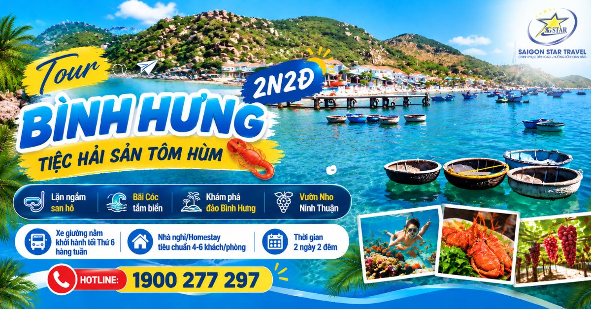 Tour Bình Hưng 2 Ngày 2 Đêm Giá Rẻ Từ TpHCM | Xe Giường Nằm + Lặn Ngắm San Hô + Thưởng Thức Tôm Hùm