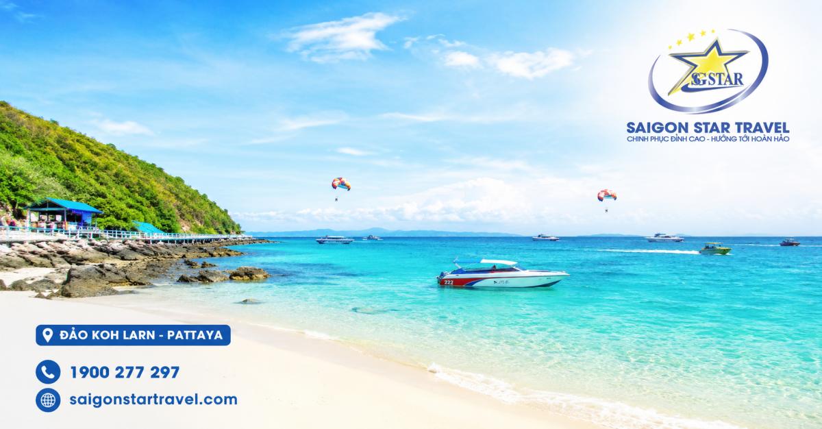 đảo Koh Larn Pattaya trong tour Thái Lan Bangkok Pattaya 5 ngày 4 đêm