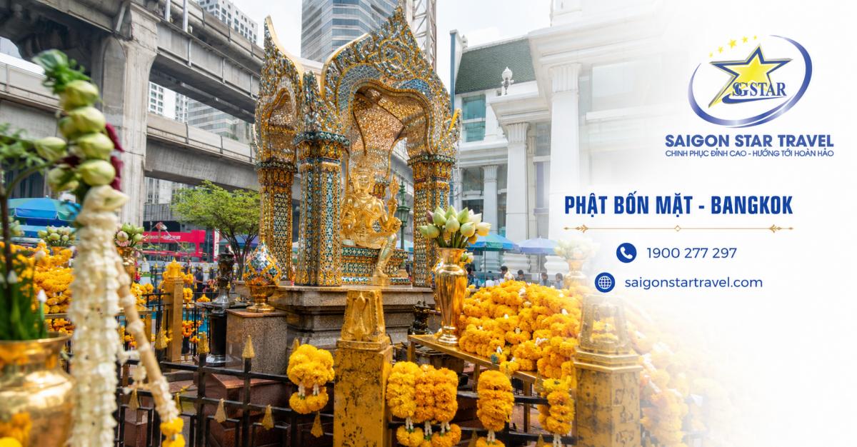 Phật Bốn Mặt Bangkok trong tour Thái Lan Bangkok Pattaya từ TpHCM