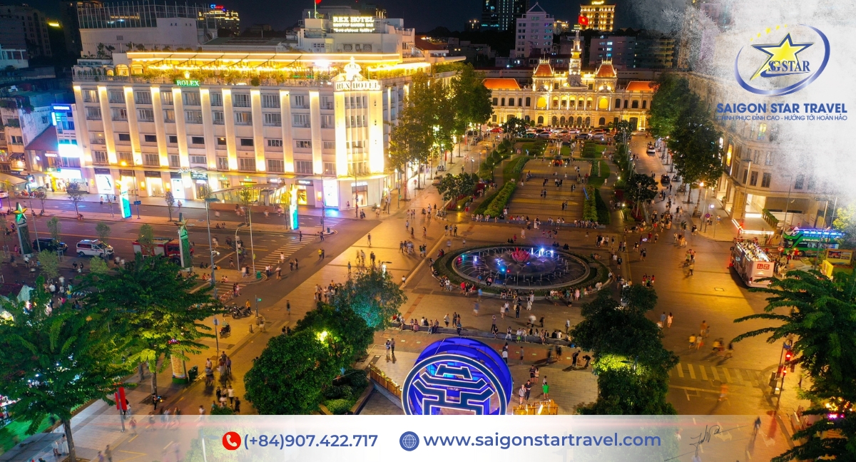 Phố đi bộ Nguyễn Huệ - Tour Sài Gòn 1 Ngày