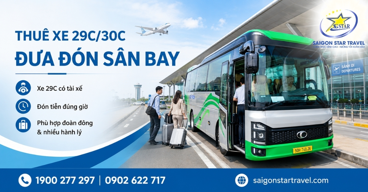 Thuê Xe 30 Chỗ Tại TpHCM - Xe 29C Có Tài Xế, Báo Giá Theo Lộ Trình