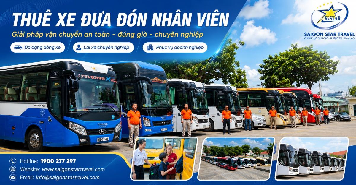 Thuê Xe Đưa Đón Nhân Viên Tại TpHCM Theo Tháng, Theo Ca [2026]