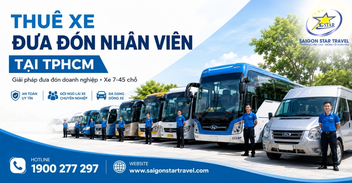 Thuê Xe Đưa Đón Nhân Viên Tại TpHCM Theo Tháng, Theo Ca [2026]
