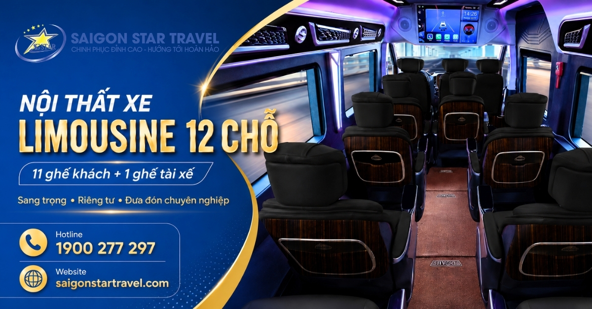 Thuê Xe Limousine 12 Chỗ Tại TpHCM - 11 Ghế Khách, Xe Sang Có Tài Xế