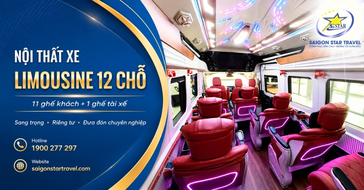 Thuê Xe Limousine 12 Chỗ Tại TpHCM - 11 Ghế Khách, Xe Sang Có Tài Xế