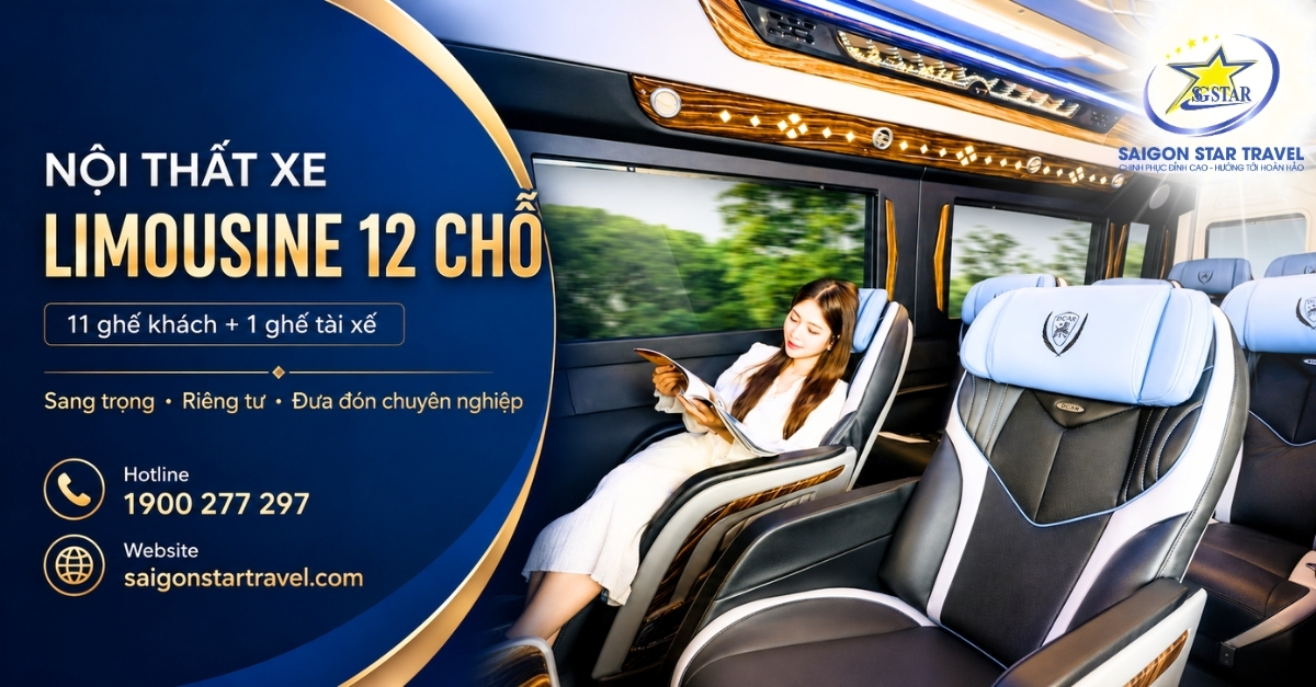 Thuê Xe Limousine 12 Chỗ Tại TpHCM - 11 Ghế Khách, Xe Sang Có Tài Xế