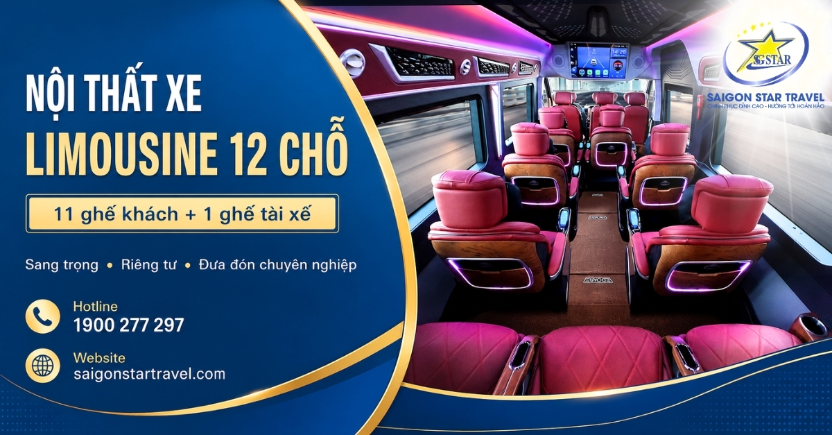 Thuê Xe Limousine 12 Chỗ Tại TpHCM - 11 Ghế Khách, Xe Sang Có Tài Xế