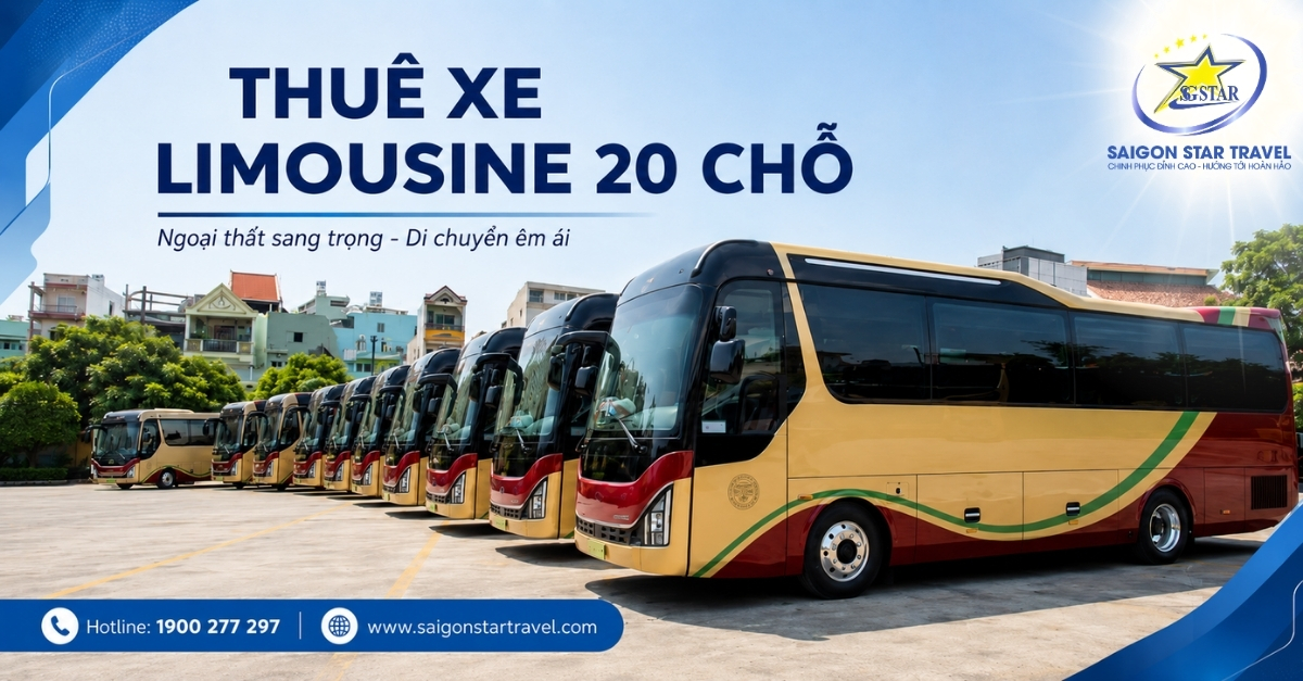 Thuê Xe Limousine 20 Chỗ Tại TpHCM Có Tài Xế | Saigon Star Travel