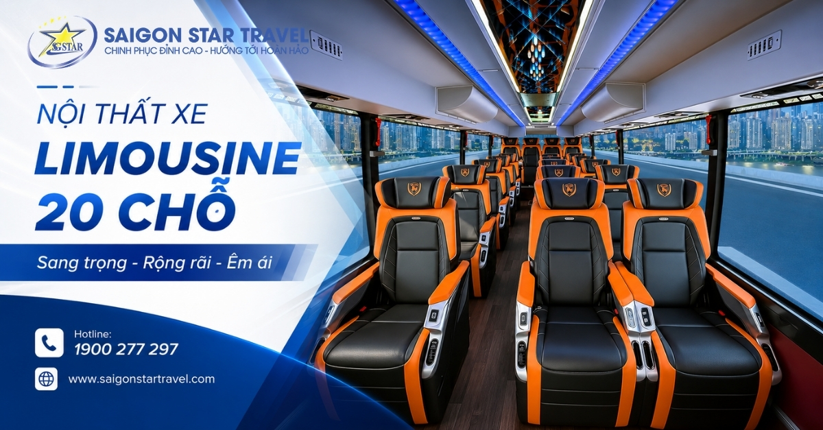 Thuê Xe Limousine 20 Chỗ Tại TpHCM Có Tài Xế | Saigon Star Travel