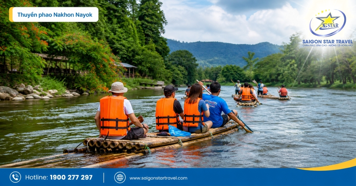 Trải nghiệm thuyền phao Nakhon Nayok trong tour Thái Lan Bangkok Pattaya Nakhon Nayok