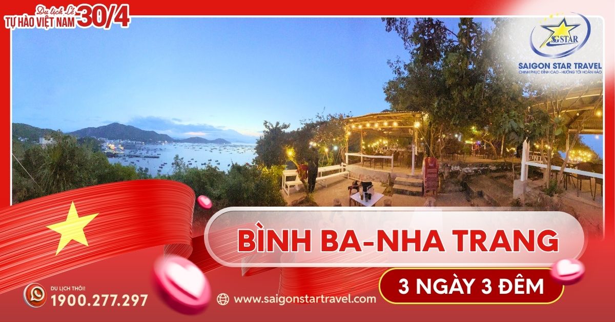 Tour Bình Ba Nha Trang Lễ 30/4 3N3Đ: Nghỉ Dưỡng 4 Sao, Xe Giường Nằm