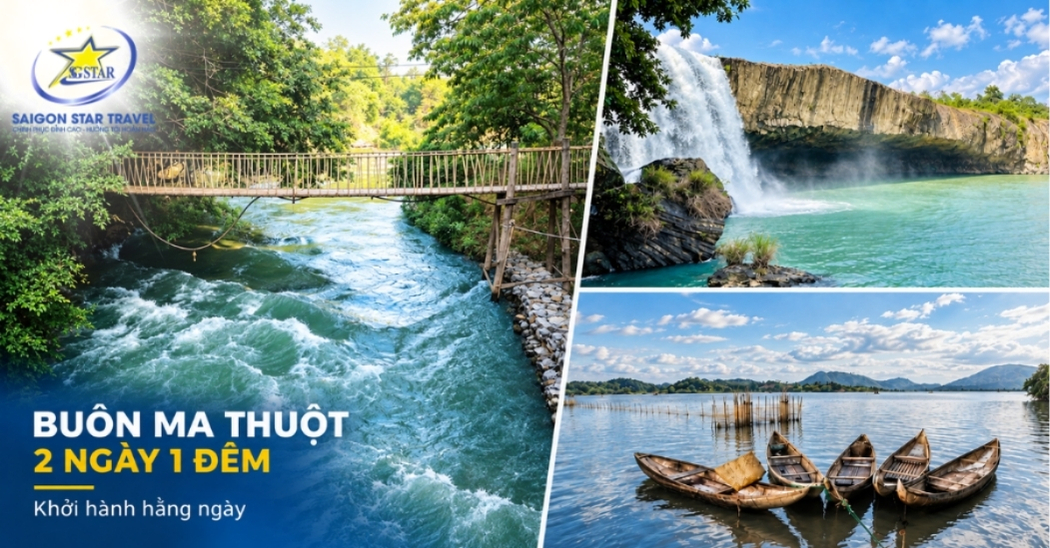Cầu treo Buôn Đôn, thác Dray Nur và hồ Lắk trong tour Buôn Ma Thuột 2 ngày 1 đêm