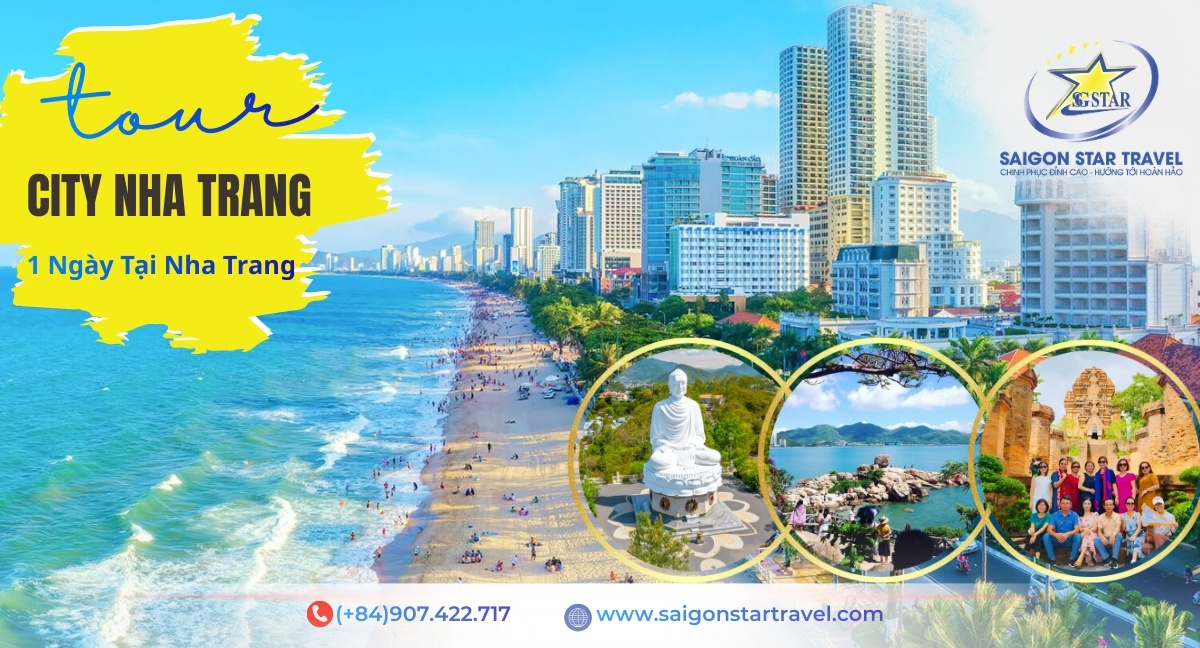 Tour City Nha Trang 1 Ngày | Nhà Thờ Núi - Chùa Long Sơn - Tháp Bà - Hòn Chồng