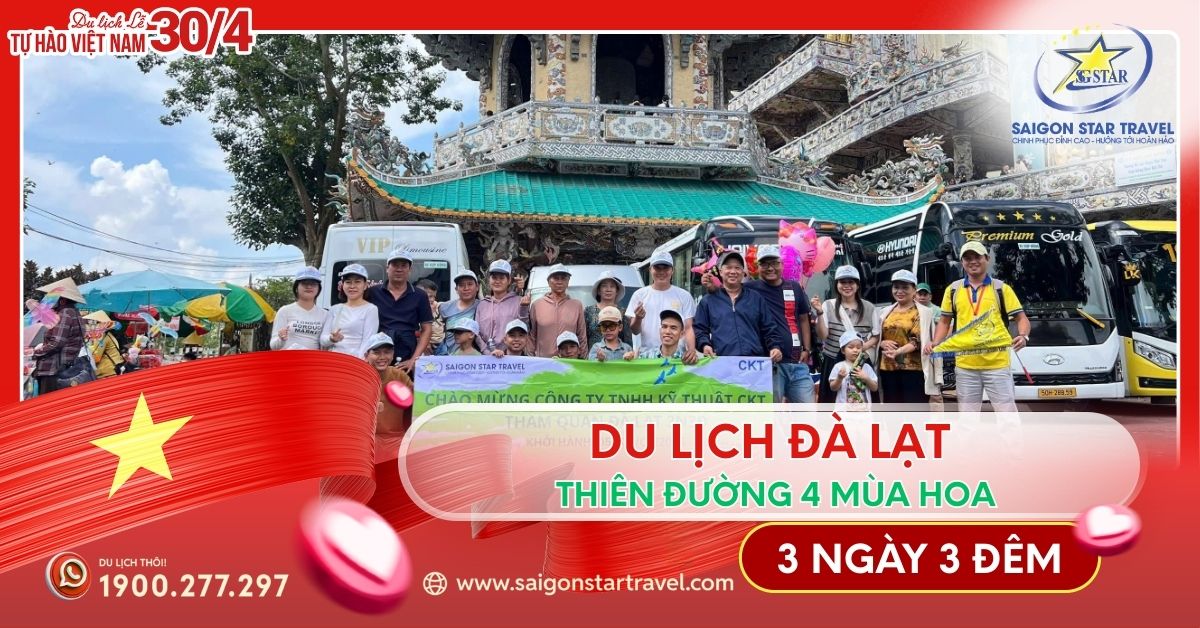 Tour Đà Lạt 3 Ngày 3 Đêm Lễ 30/4/2026 Ghép Lẻ | Lịch Khởi Hành Từ TpHCM