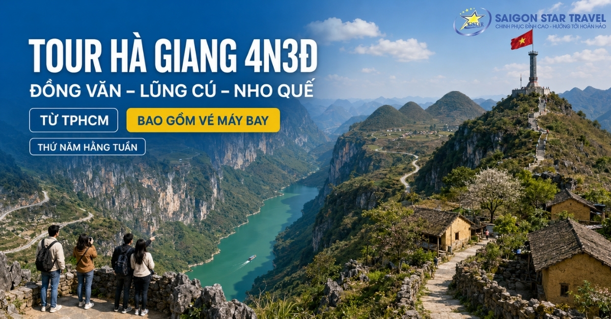 Tour Hà Giang 4N3Đ Từ TpHCM | Đồng Văn - Lũng Cú - Nho Quế