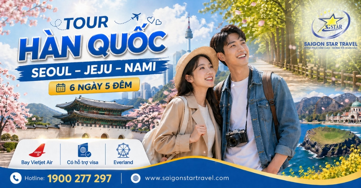 Tour Hàn Quốc Seoul - Jeju - Nami 6N5Đ Từ TpHCM | Bay Vietjet, Có Visa